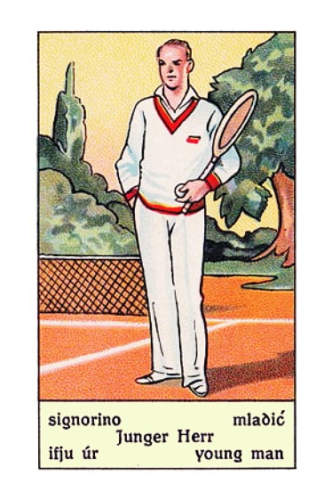 ART DECO TAROT CARD BY PIATNIK, THE CARD OF YOUNG MAN